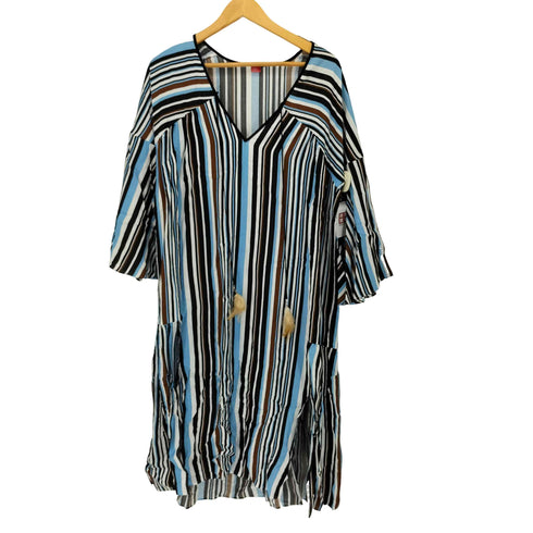 ダブルスタンダードクロージング DOUBLE STANDARD CLOTHING Vネックストライプワンピース レディース JPN:36